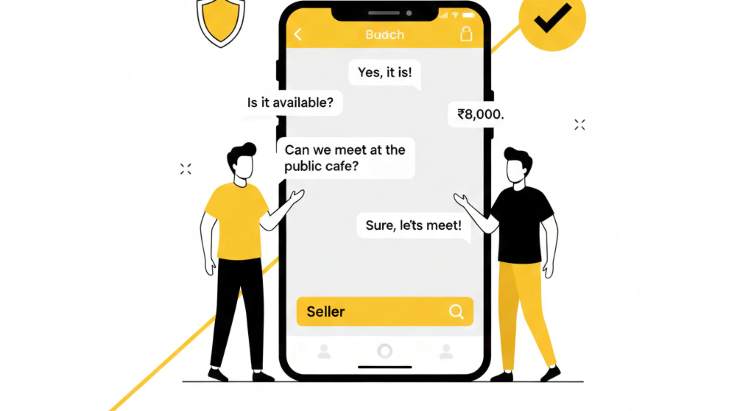 Communicate safely with unknown buyers or sellers in local buying and selling