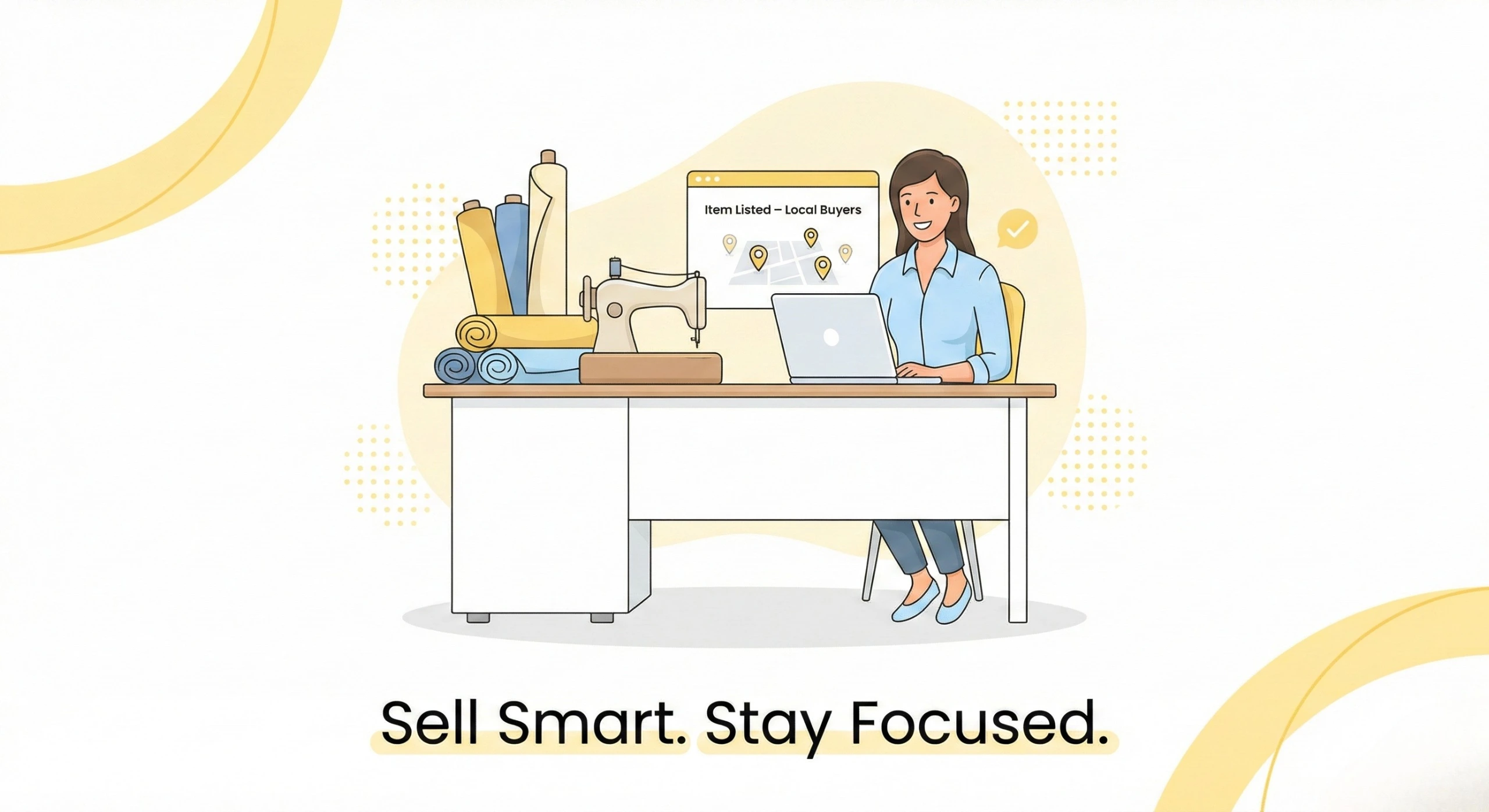 Small business owner selling locally while staying focused on work