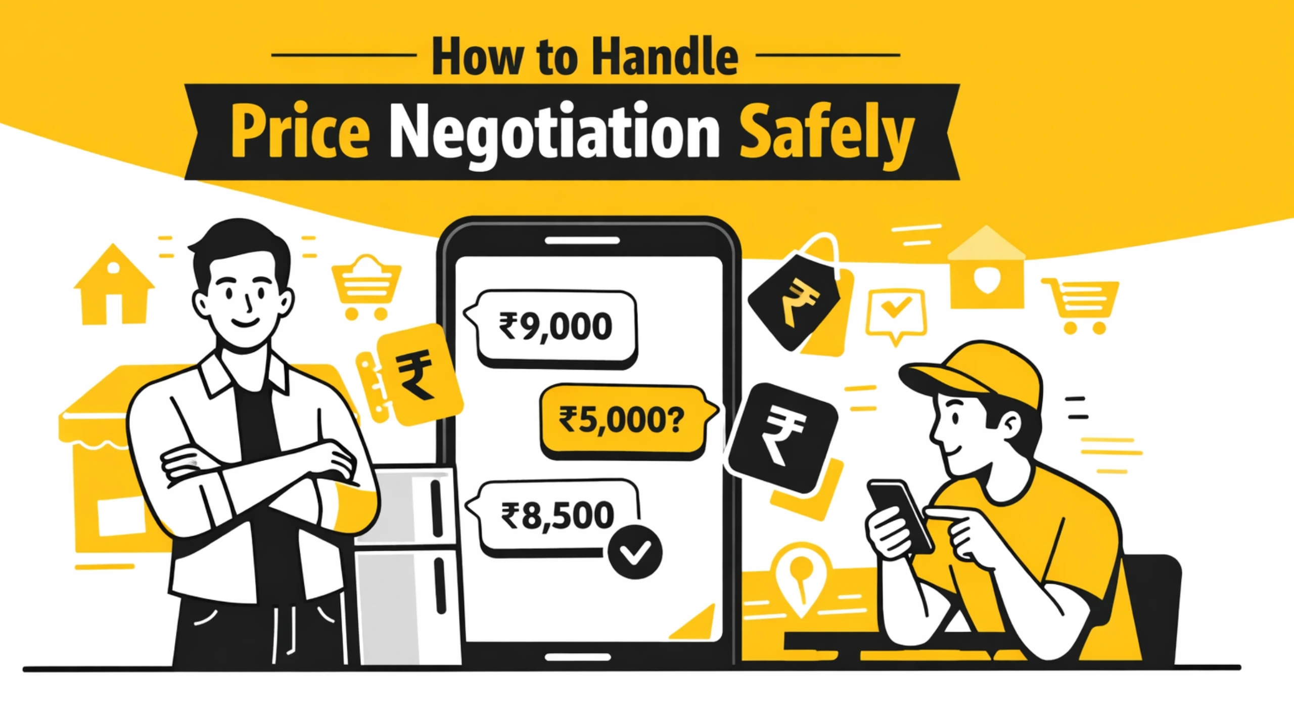Price negotiation for second-hand items between buyer and seller on a local classifieds platform