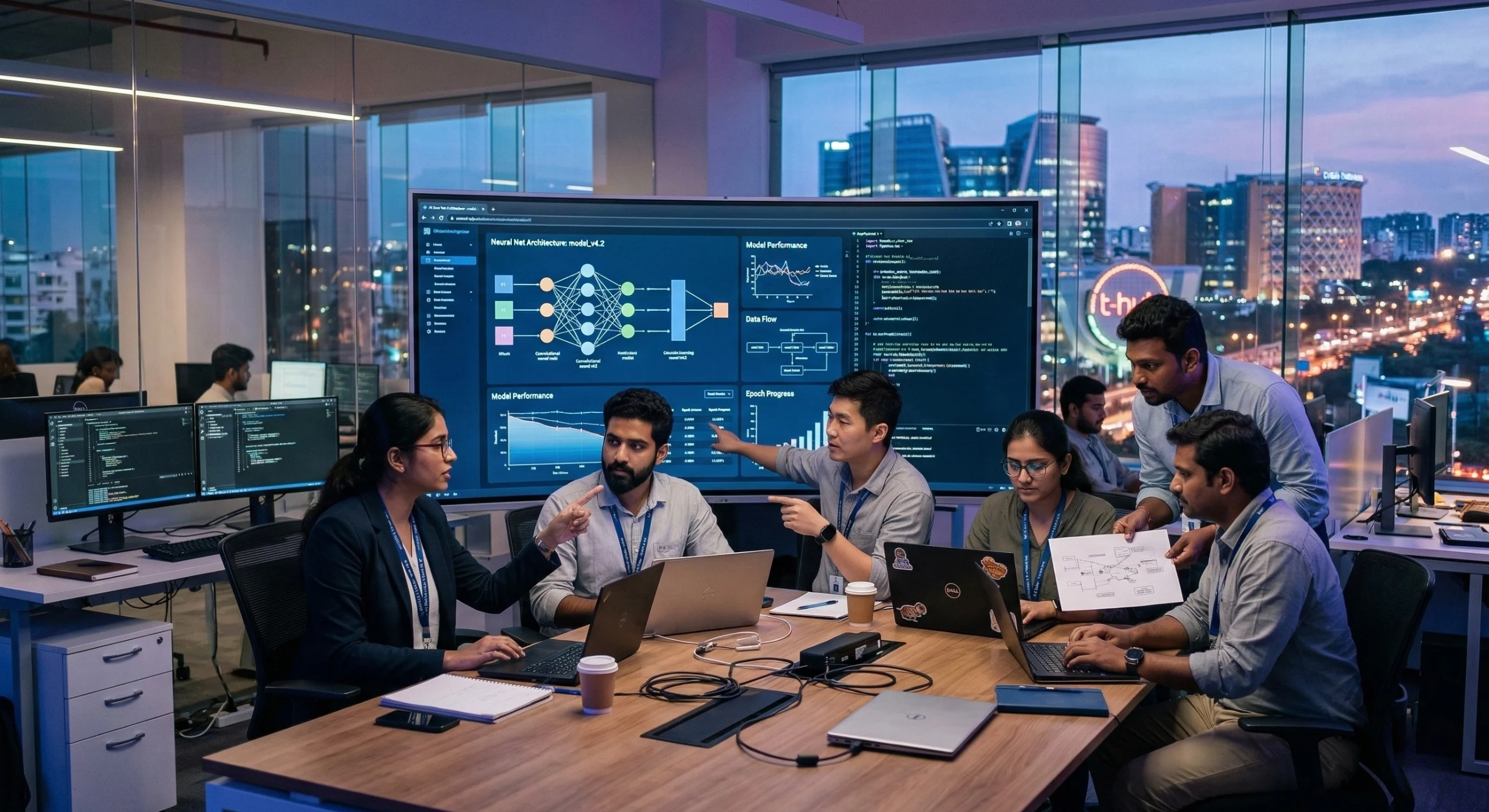 Top 10 AI Development Companies in Hyderabad including Ozrit, Technovert, Fractal Analytics, Persistent Systems and other leading AI firms