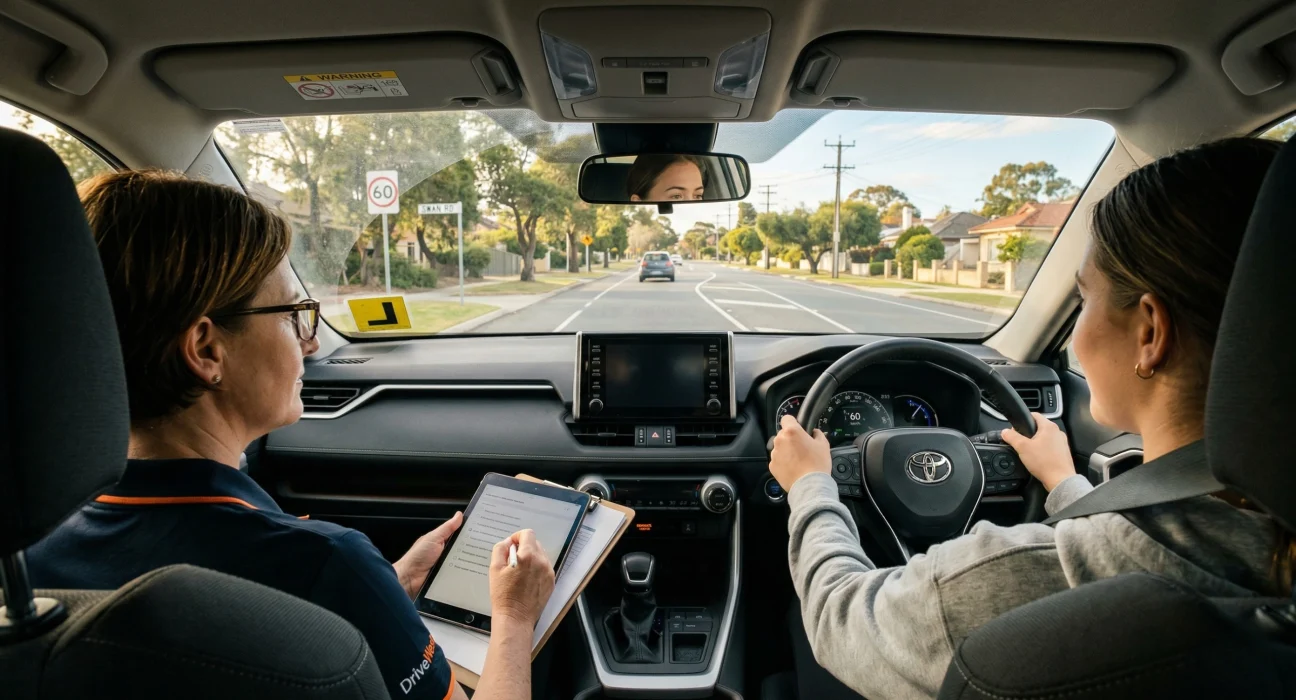 Driving tips for beginners in Perth during learner driving lesson with instructor