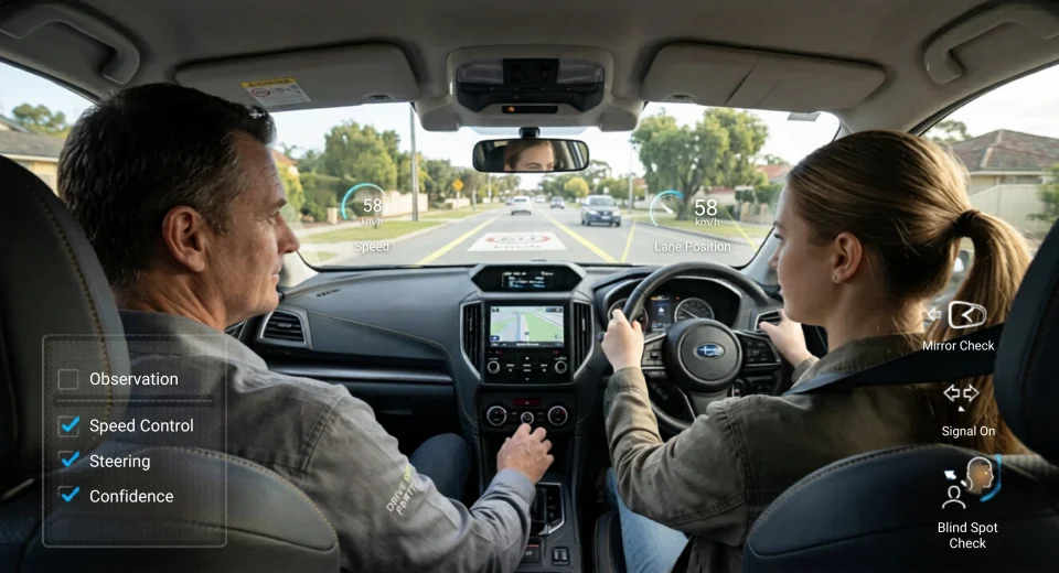 Top 10 common driving mistakes learner drivers make during driving lessons Perth with instructor guidance