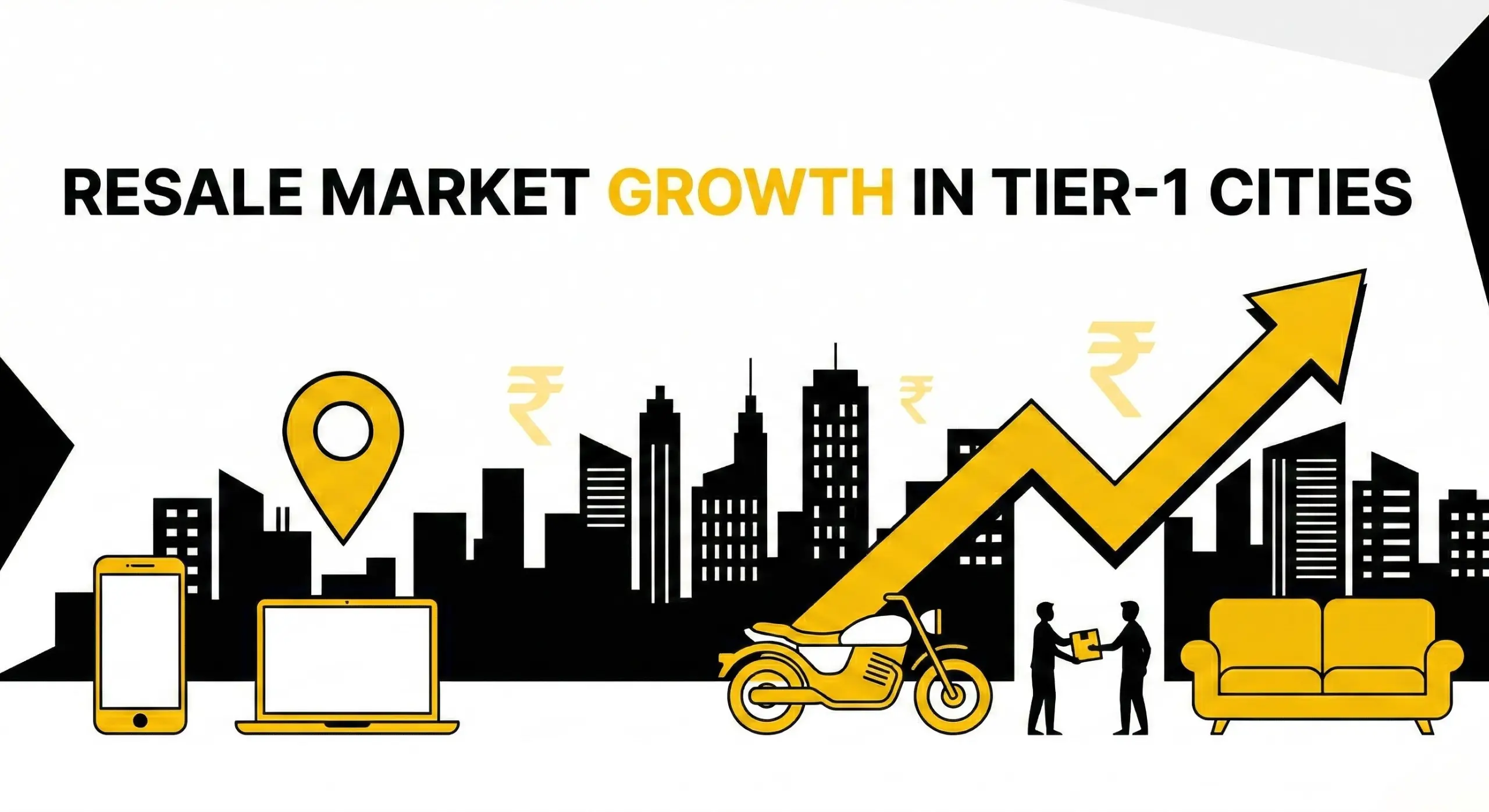 Resale market growth in Tier-1 cities with people buying and selling second-hand goods in Hyderabad and Bengaluru