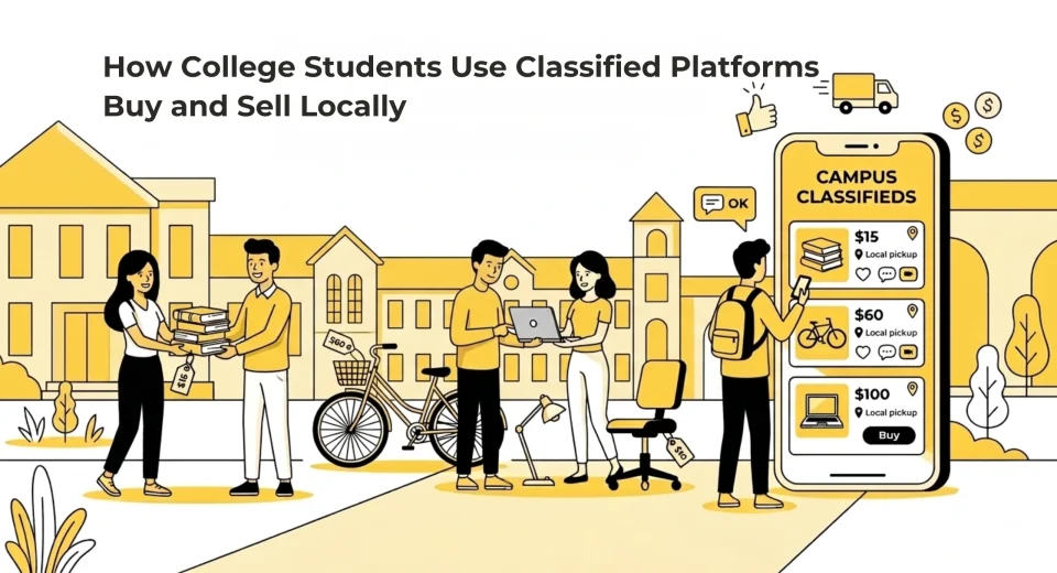 college students buying second hand items from local classified platforms
